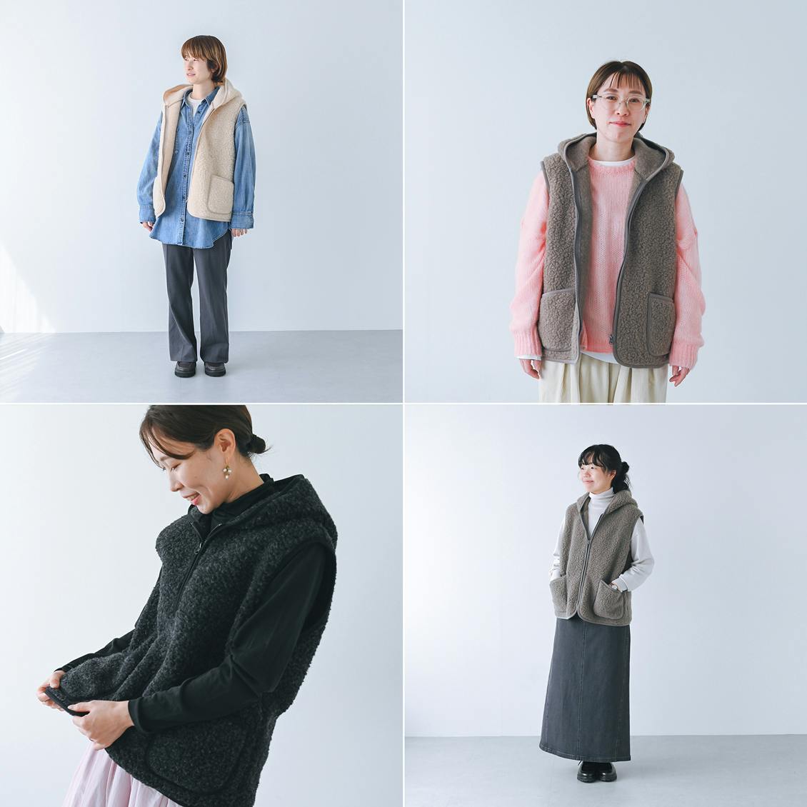 COLD BREAKER フードボアベスト 着用レビュー】COLD BREAKERのフードボアベストを、スタッフ4人が着て