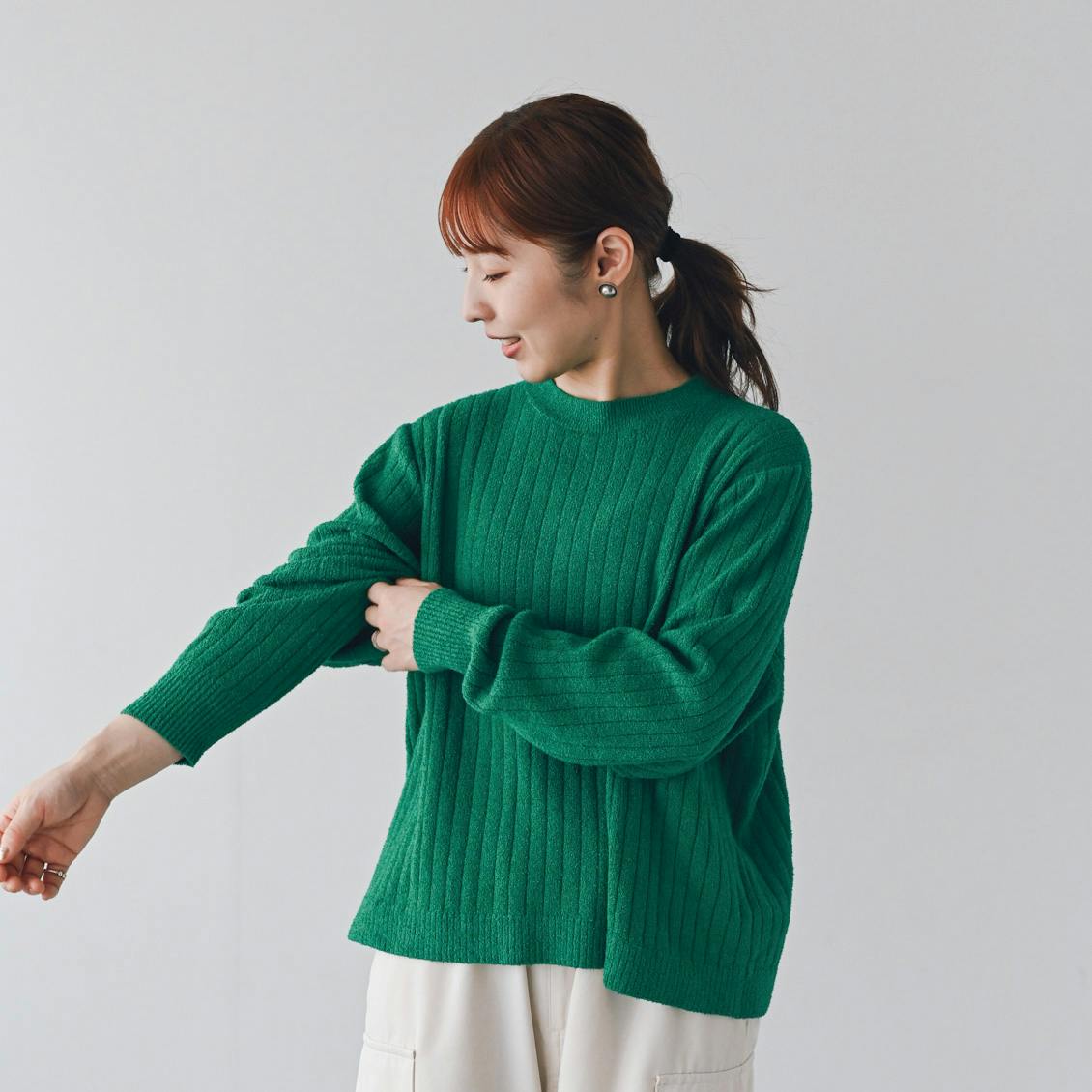 【着用レビュー】リブ見えニットを身長別に4名が着てみました！