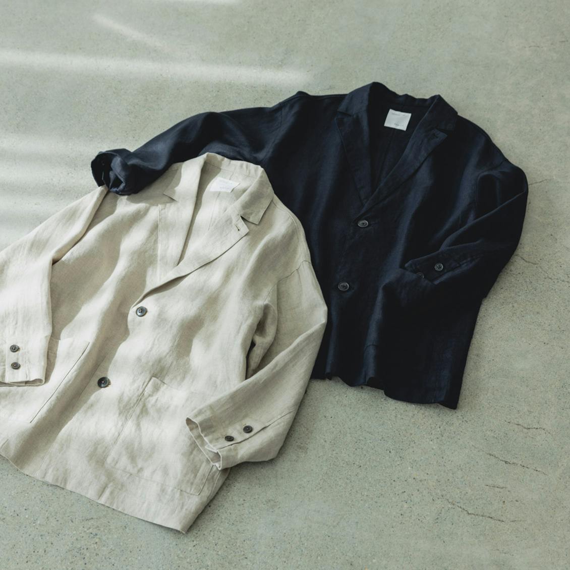 かぐれとコラボした、フレンチリネンのジャケット