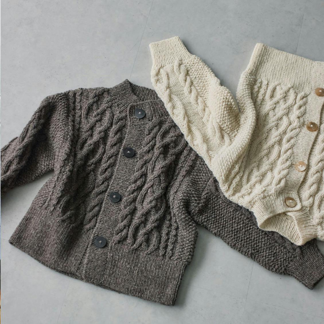 編み模様にときめくペルーニットの手編みカーディガン