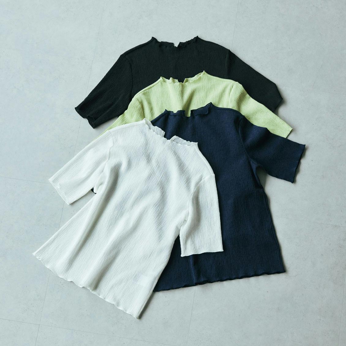 【着用レビュー】一枚で夏コーデを新鮮に。「楊柳Tシャツ」を5名が着てみました