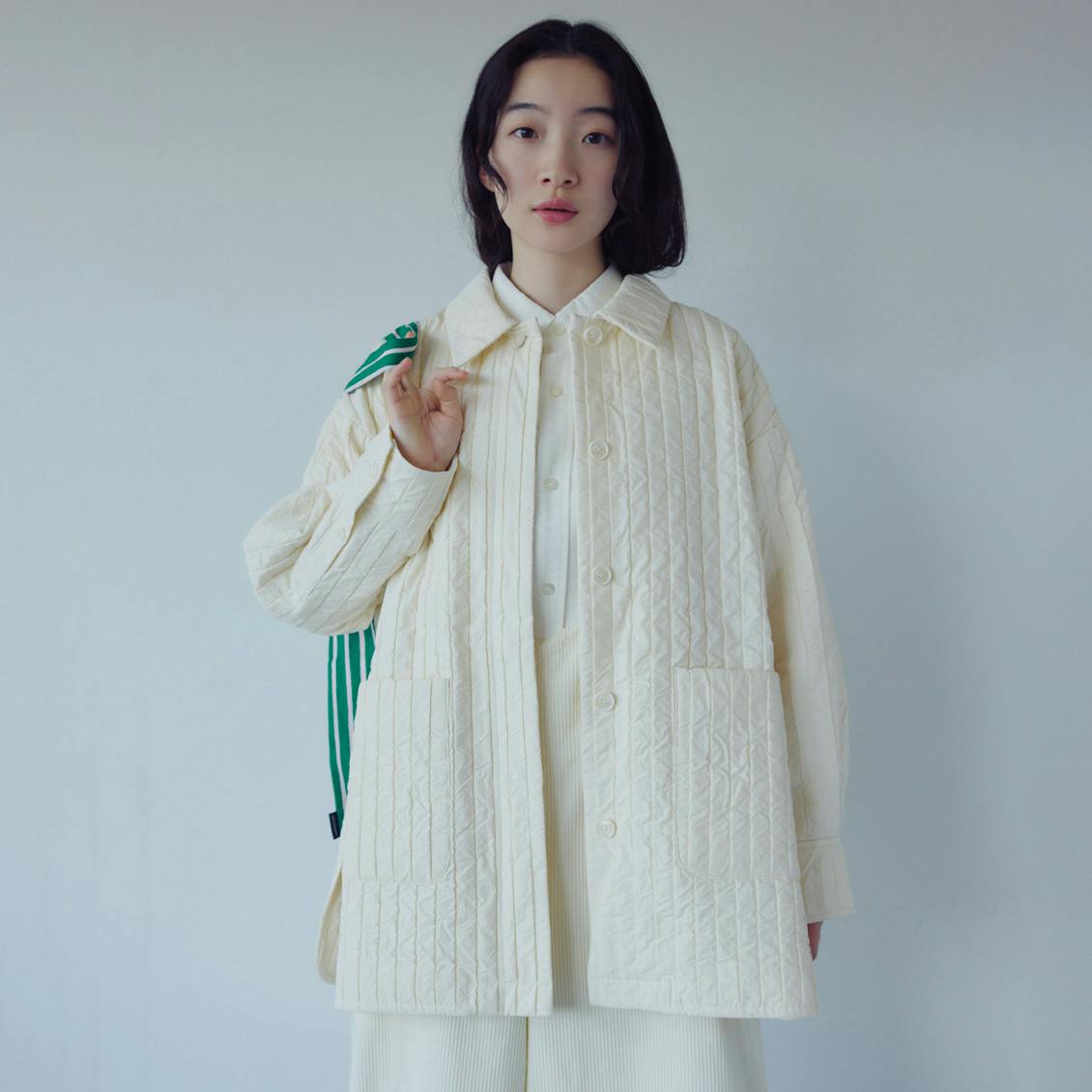 冬も春も着たくなる、キルトライクの中綿ジャケット