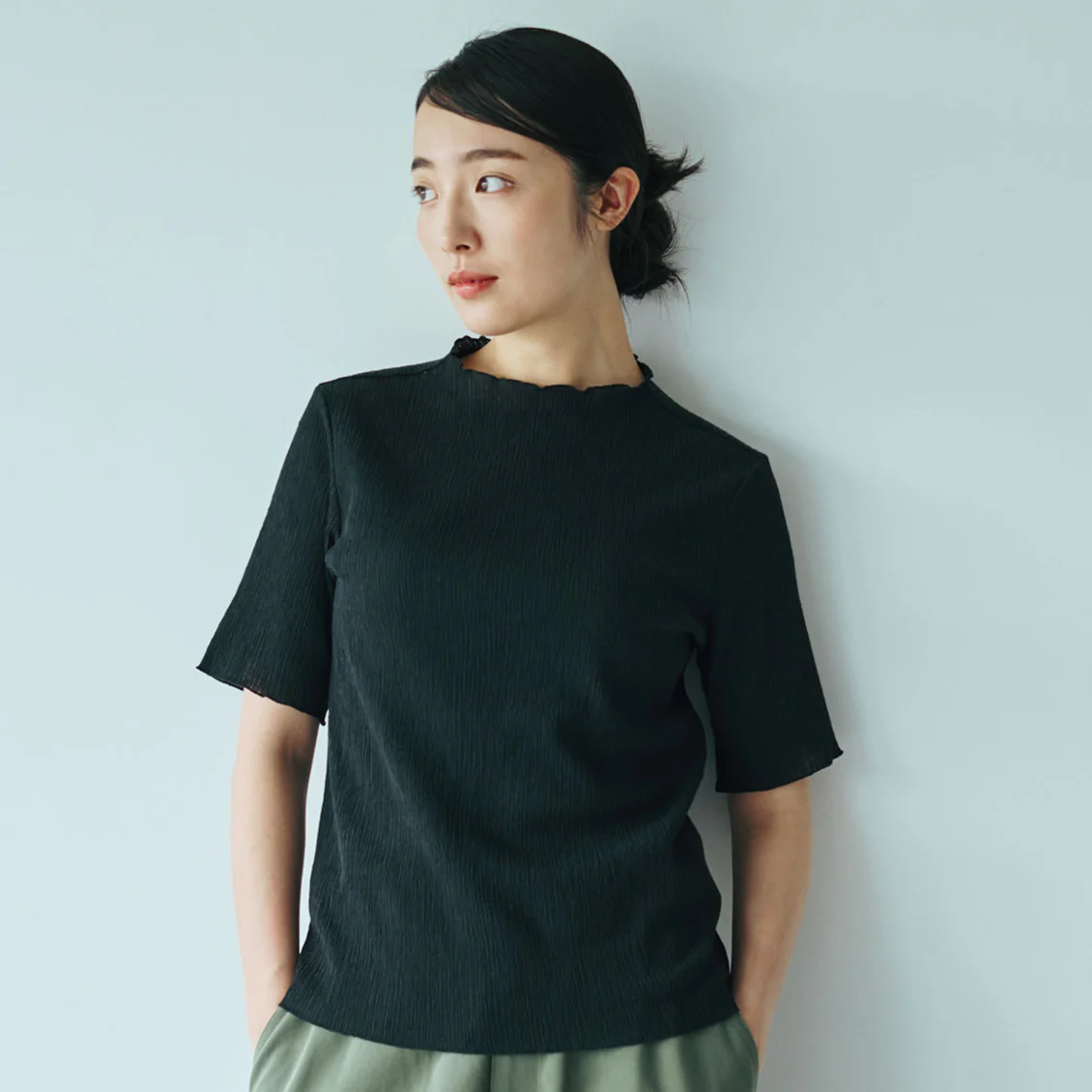 さらっと涼しい、やわらか楊柳Tシャツ