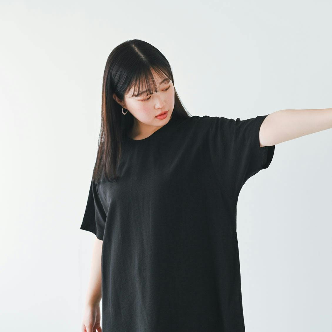 北欧暮らしの道具店「涼しさも、品のよさも」ハーフスリーブのボックスワンピース 今季終了】hopeと名付けた、ジレにもなるワンピース / with