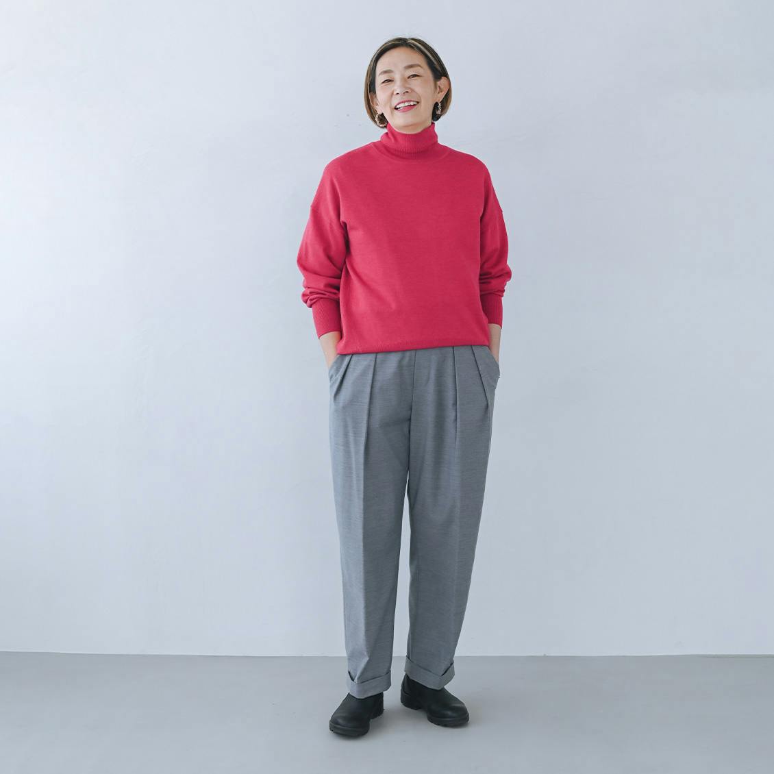 着用レビュー】着回し広がるハイネックニットを身長別6名が着てみまし