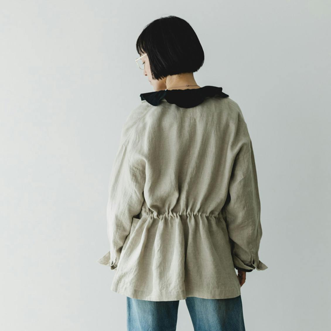 かぐれとコラボした、フレンチリネンのジャケット