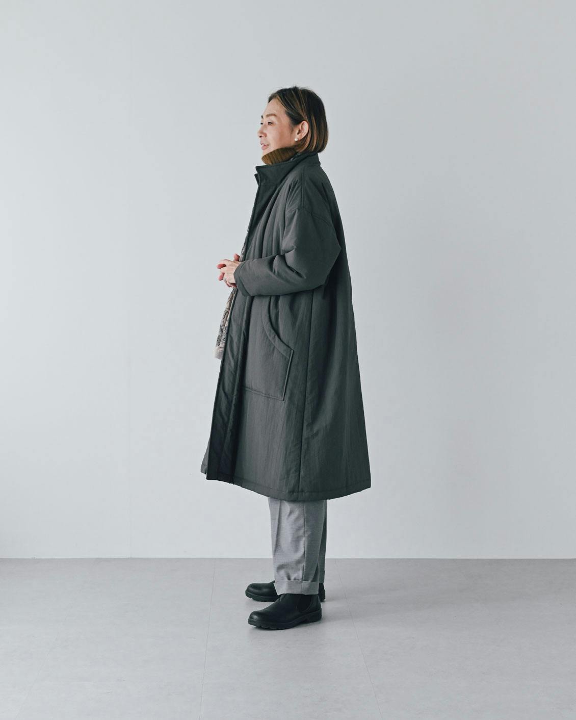 着用レビュー】āta（アタ）の中綿コートを身長の異なる3名が試着しま