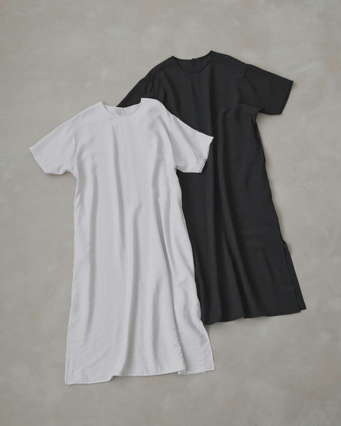 北欧暮らしの道具店「涼しさも、品のよさも」ハーフスリーブのボックスワンピース 涼しさも、品のよさも」ハーフスリーブのボックスワンピース