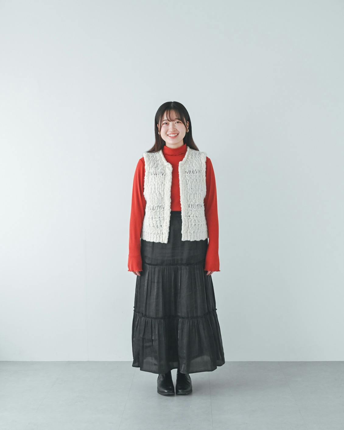 北欧、暮らしの道具店　ウール混のチャンキーニットベスト ワードローブを新鮮に」ウール混のチャンキーニットベスト - 北欧