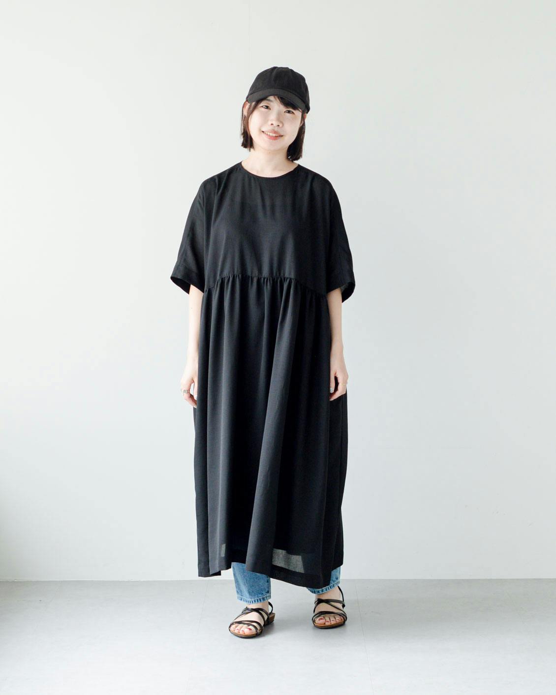 着用レビュー】「foufou」のドルマンスリーブワンピースを身長違いの4