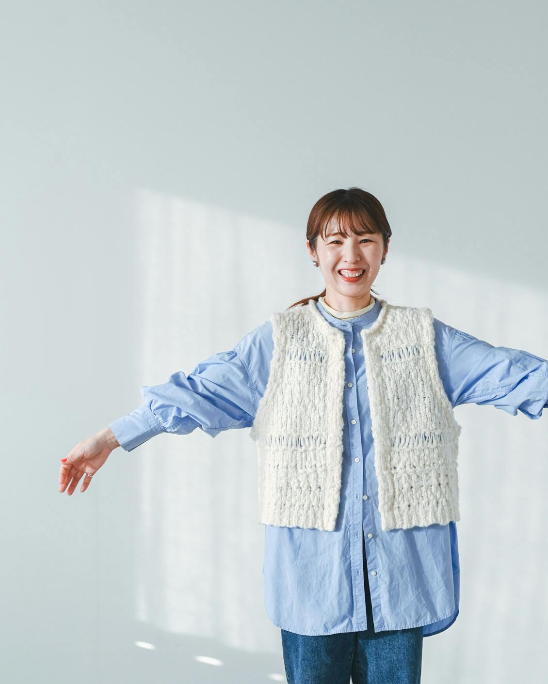 着用レビュー】チャンキーニットベストをスタッフが試着しました