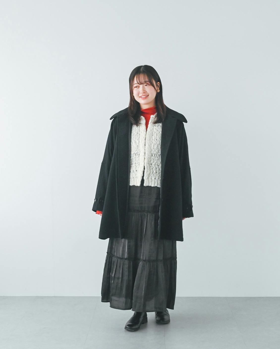 着用レビュー】チャンキーニットベストをスタッフが試着しました