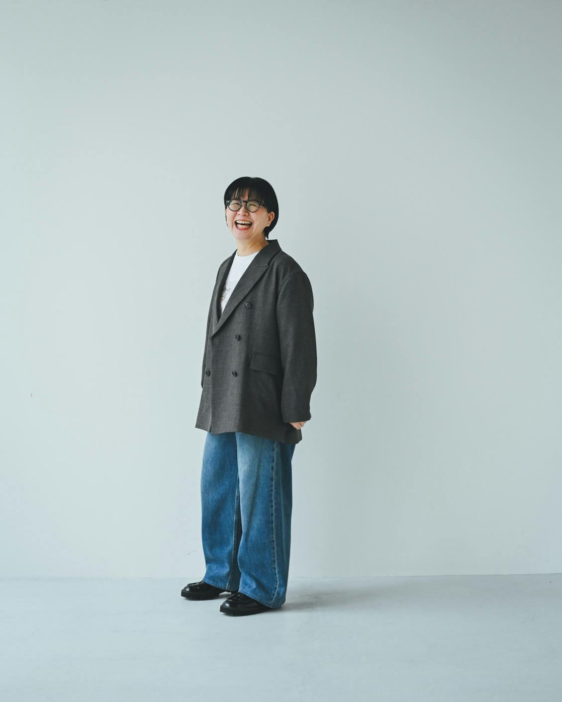 【北欧、暮らしの道具店】香菜子さんとつくったアトリエコート　ネイビー 人気の再入荷！】香菜子さんとつくったアトリエコート - 北欧