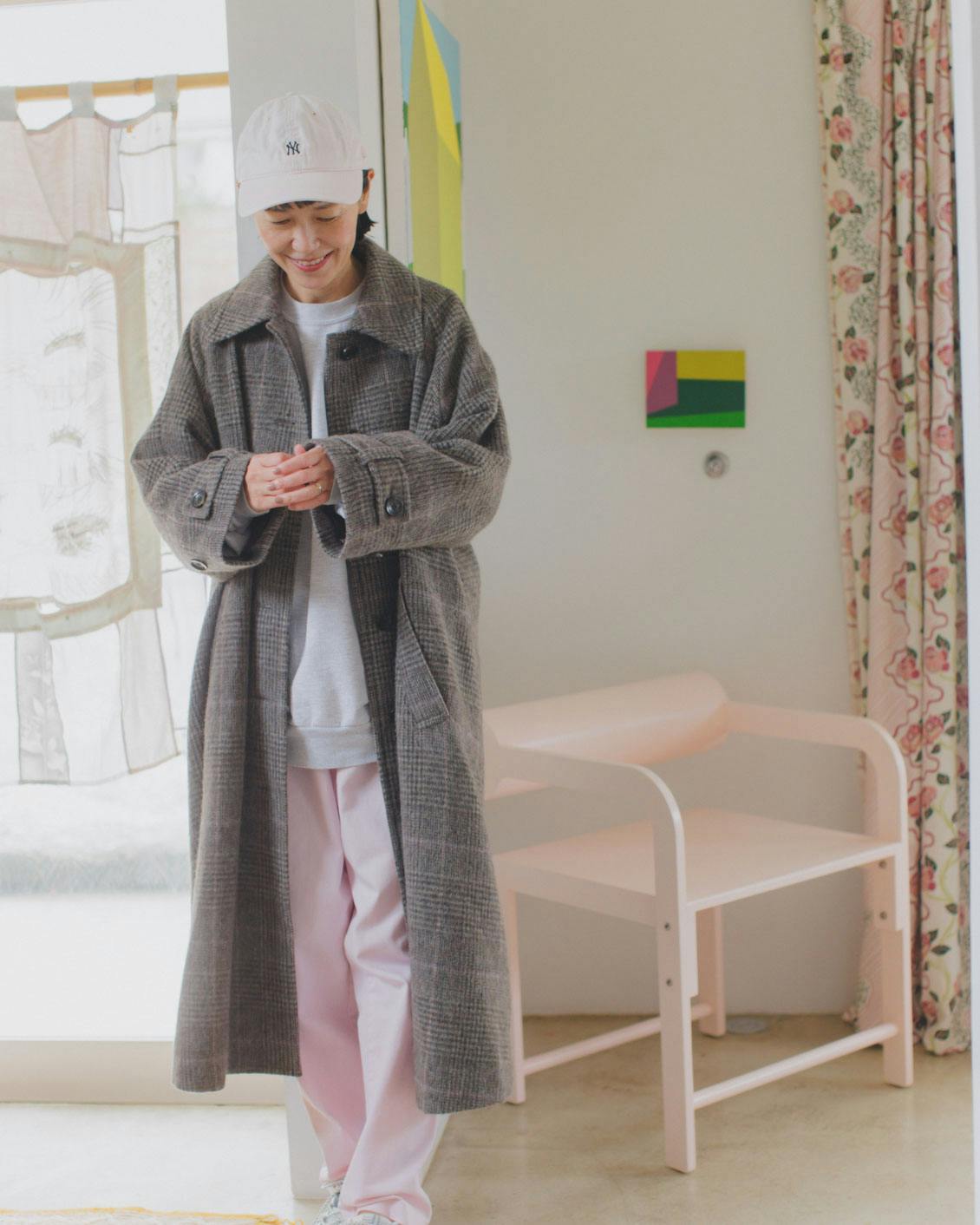 あの人が着てみたら】軽くてあたたか。毎日たよれるチェック柄のコート