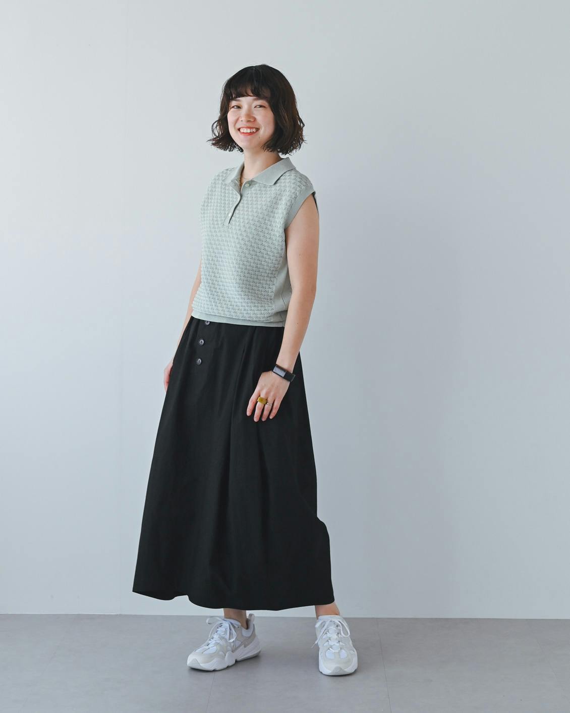 【未使用】北欧、暮らしの道具店 コーデの主役にしたい大人のためのコクーンスカート コーデの主役にしたい、大人のためのコクーンスカート