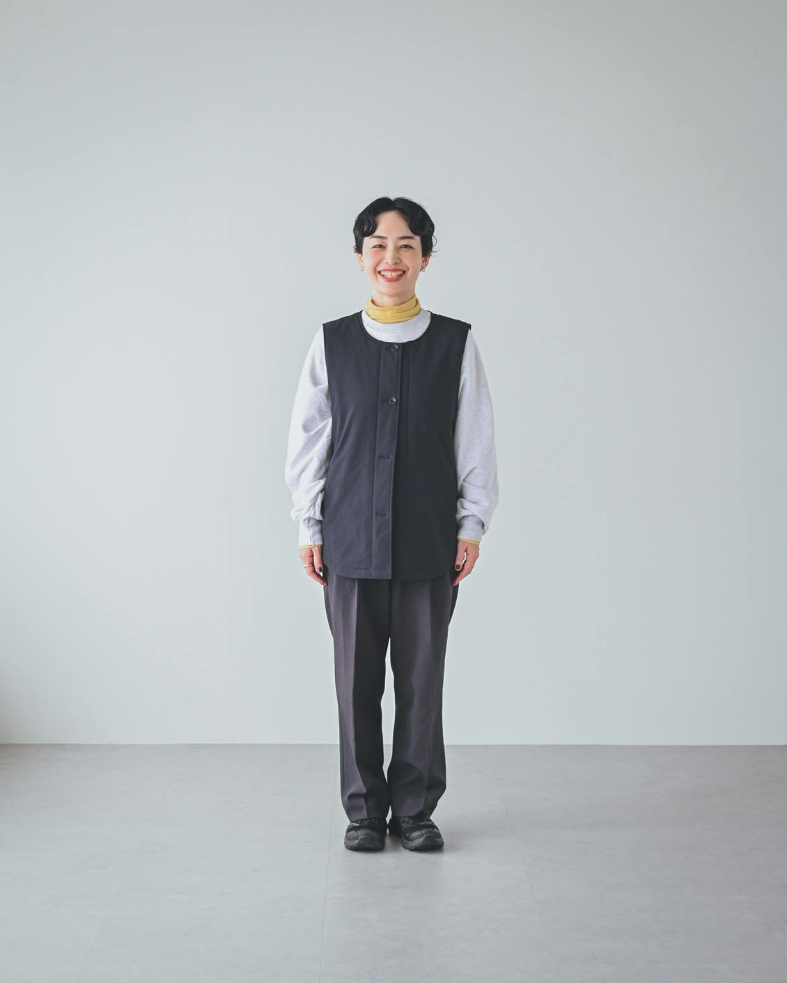 北欧、暮らしの道具店/中綿ベスト付きアウターS 中綿ベスト付きのかろやかミドル丈アウター（S・Mサイズ） - 北欧