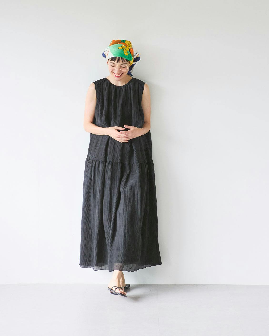 ダークグレー プリーツ ノースリーブワンピース Dark Angel ワンピース ノースリーブ レディース 夏 レディース