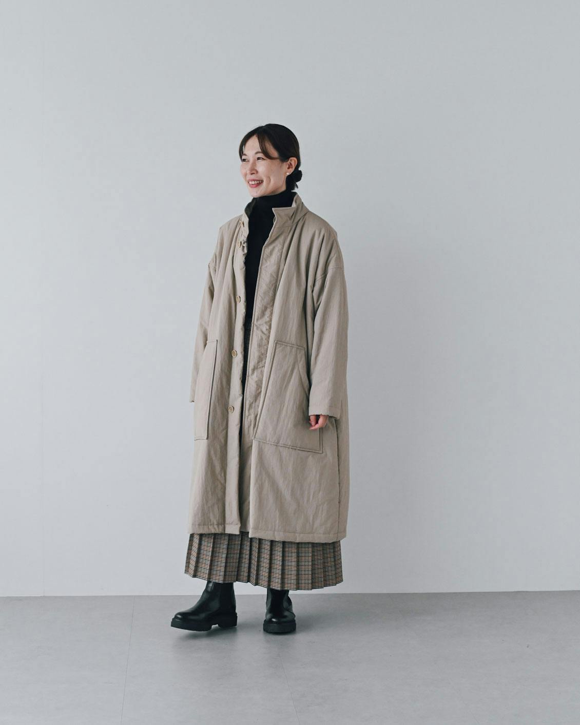 a*n様 北欧暮らしの道具店 āta / アタ / 中綿コート（ベージュ） āta / アタ / 中綿コート（ベージュ・チャコール） - 北欧、暮らしの道具店