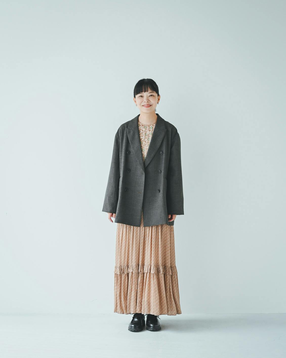 【今季完売品】Sサイズ北欧暮らしの道具店オリーブブラウン ダブルジャケット dsc_7478.jpg?auto=format,