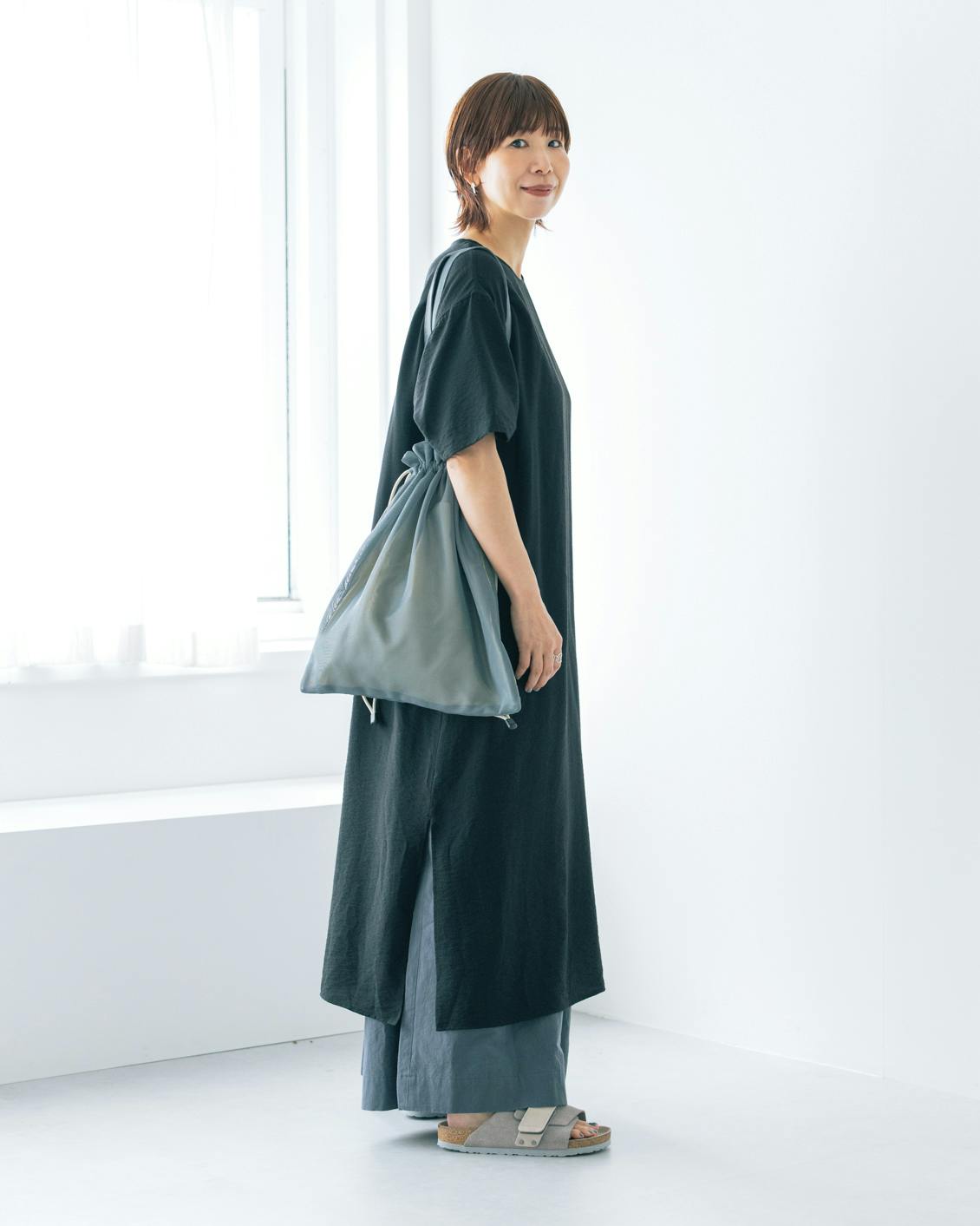 北欧暮らしの道具店　きれい色のTシャツブラウス　ペールグレー 新品】 北欧暮らしの道具店 きれい色のTシャツブラウス ペールグレー