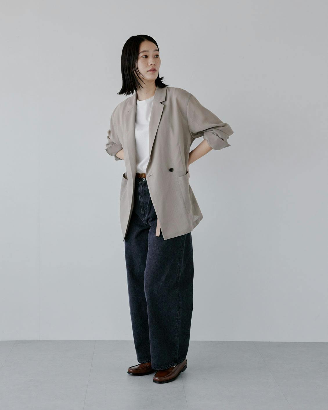 北欧暮らしの道具店 完売商品！春も使える ノーカラージャケット ノーカラージャケット｜MELROSE CLAIRE（メルローズクレール）｜商品 ジャケット・アウター