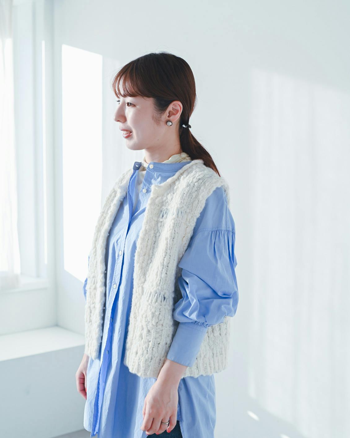 着用レビュー】チャンキーニットベストをスタッフが試着しました