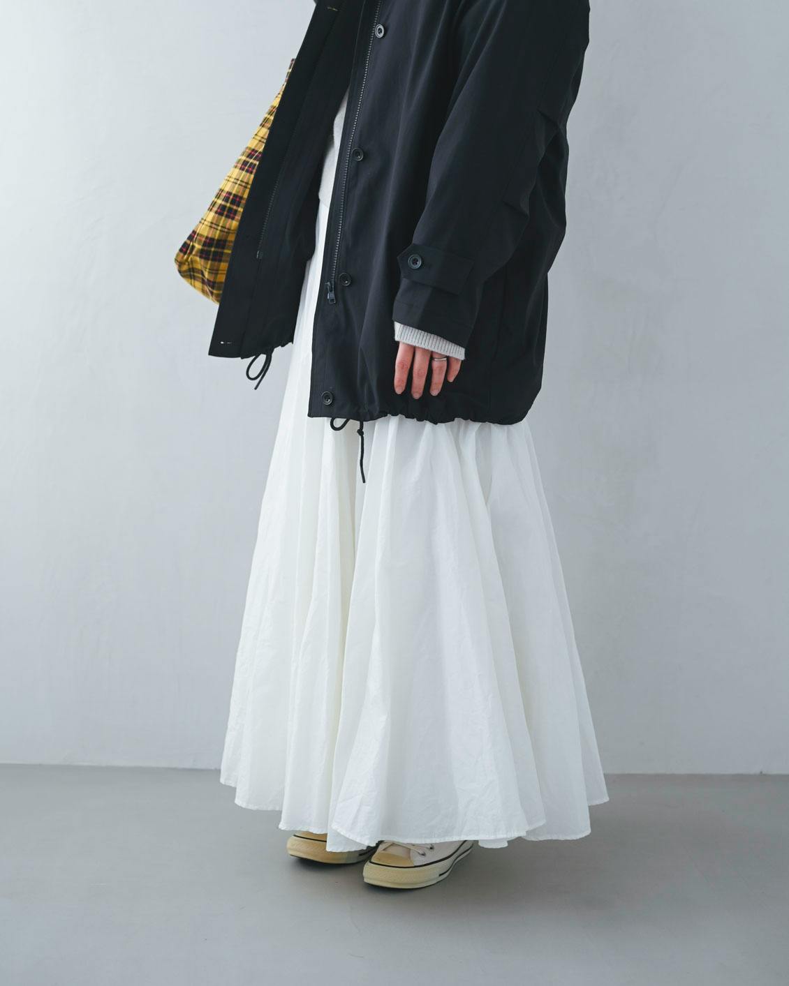 北欧　暮らしの道具店　ホワイト コットン フレアスカート 着用レビュー】香菜子さんとつくったフレアスカートをスタッフ4名が