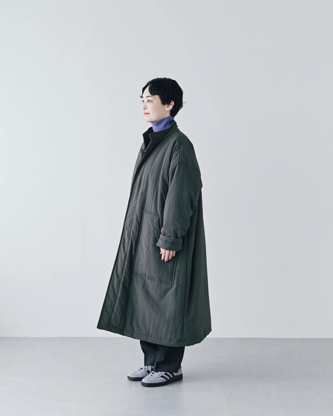 着用レビュー】āta（アタ）の中綿コートを身長の異なる3名が試着しま