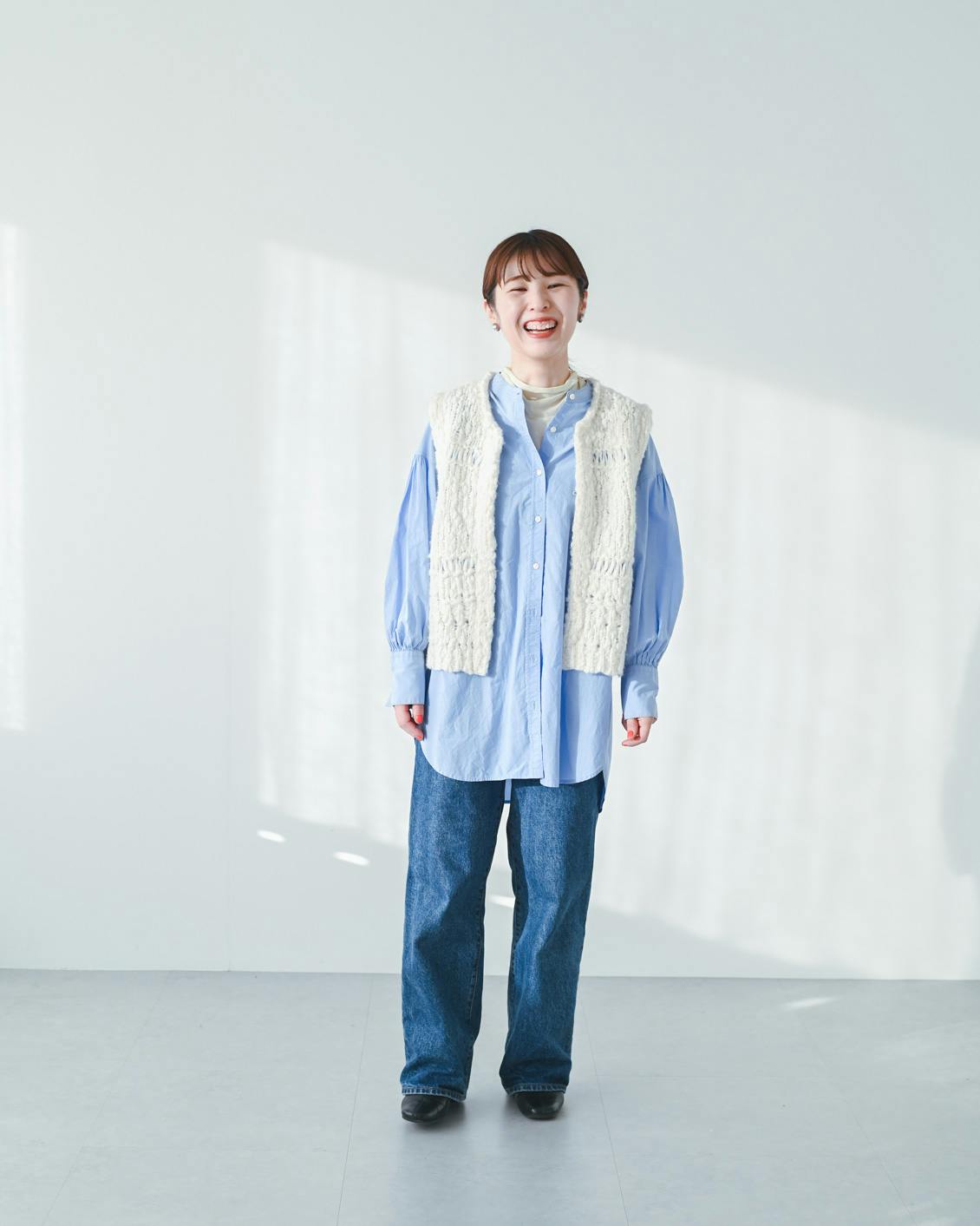 着用レビュー】チャンキーニットベストをスタッフが試着しました