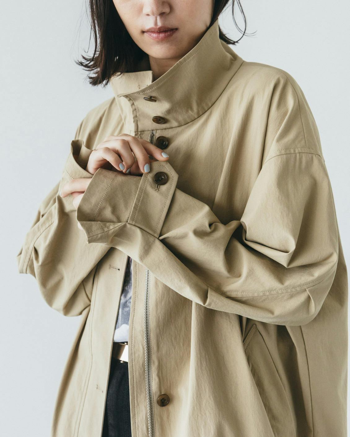 中綿ベスト付きのかろやかミドル丈アウター（北欧、暮らしの道具店） 中綿ベスト付きのかろやかミドル丈アウター（S・Mサイズ） - 北欧