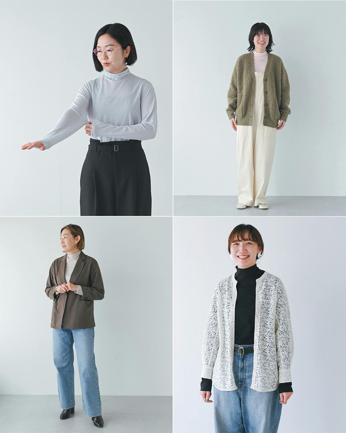 着用レビュー】ほんのり透けるタートルネックカットソーを6名が着てみ