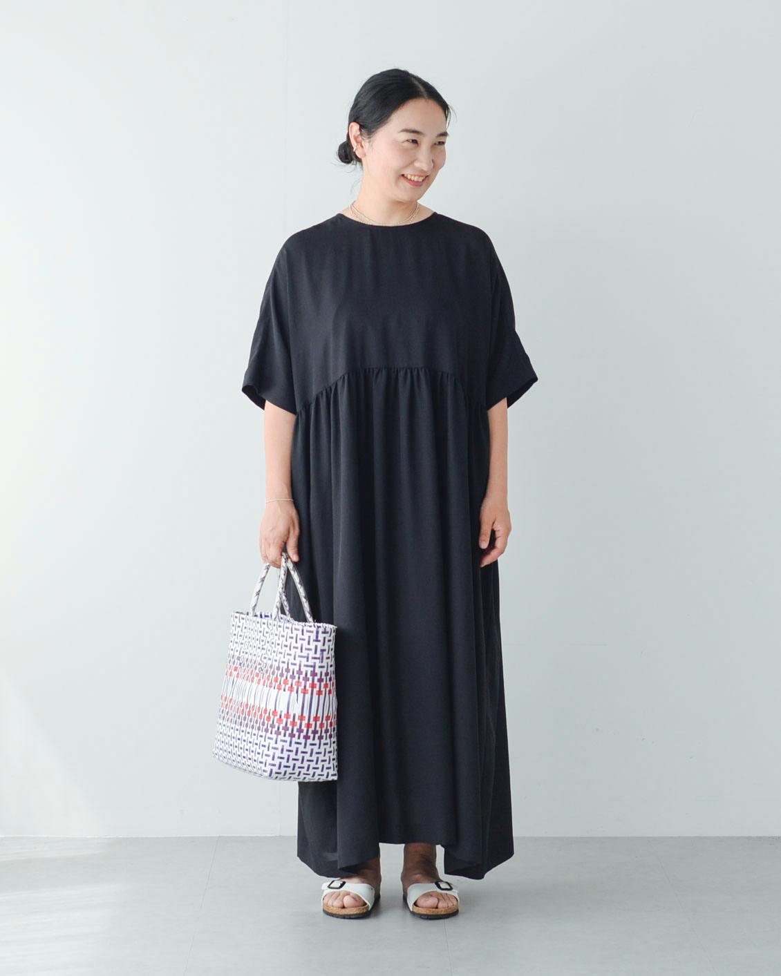 ［新品未着用］北欧暮らしの道具店　 ドルマンネイビー ワンピース Mサイズ 着用レビュー】「foufou」のドルマンスリーブワンピースを身長