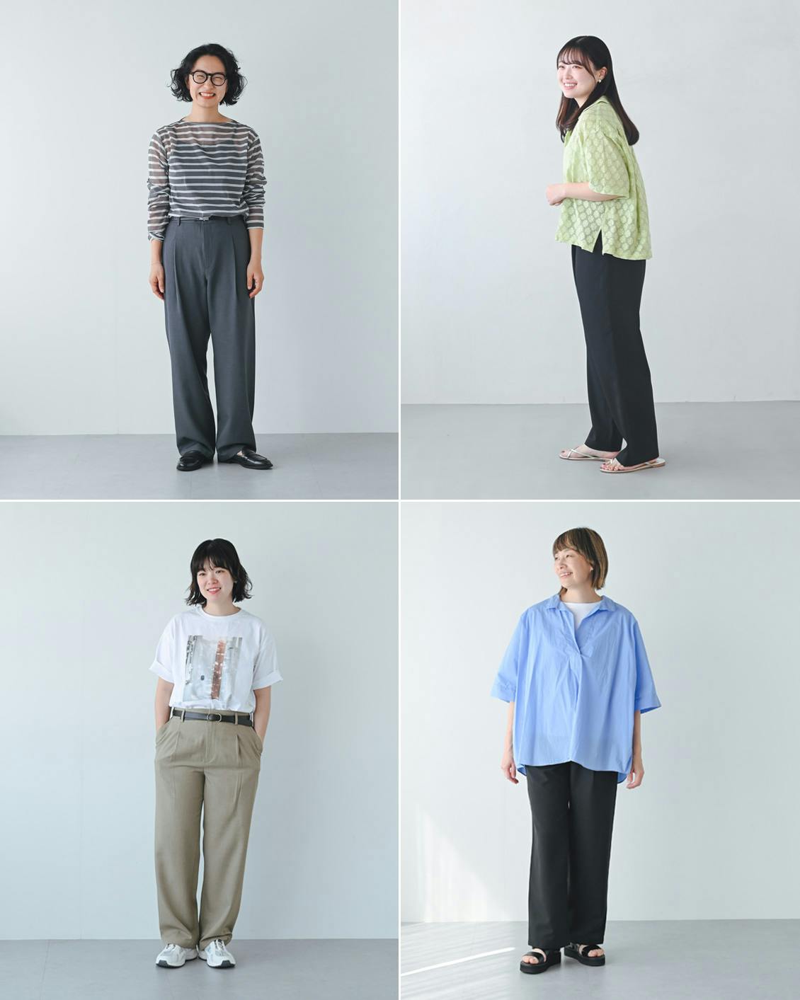 着用レビュー】シワになりにくいストレートパンツを5名が試着しました