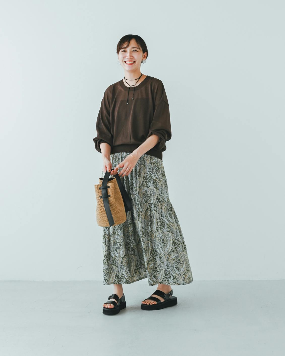 極美品　クラシトリップスパブリッシング　リバティプリントのティアードスカート　S 北欧暮らしの道具店】リバティプリントのティアードスカート S