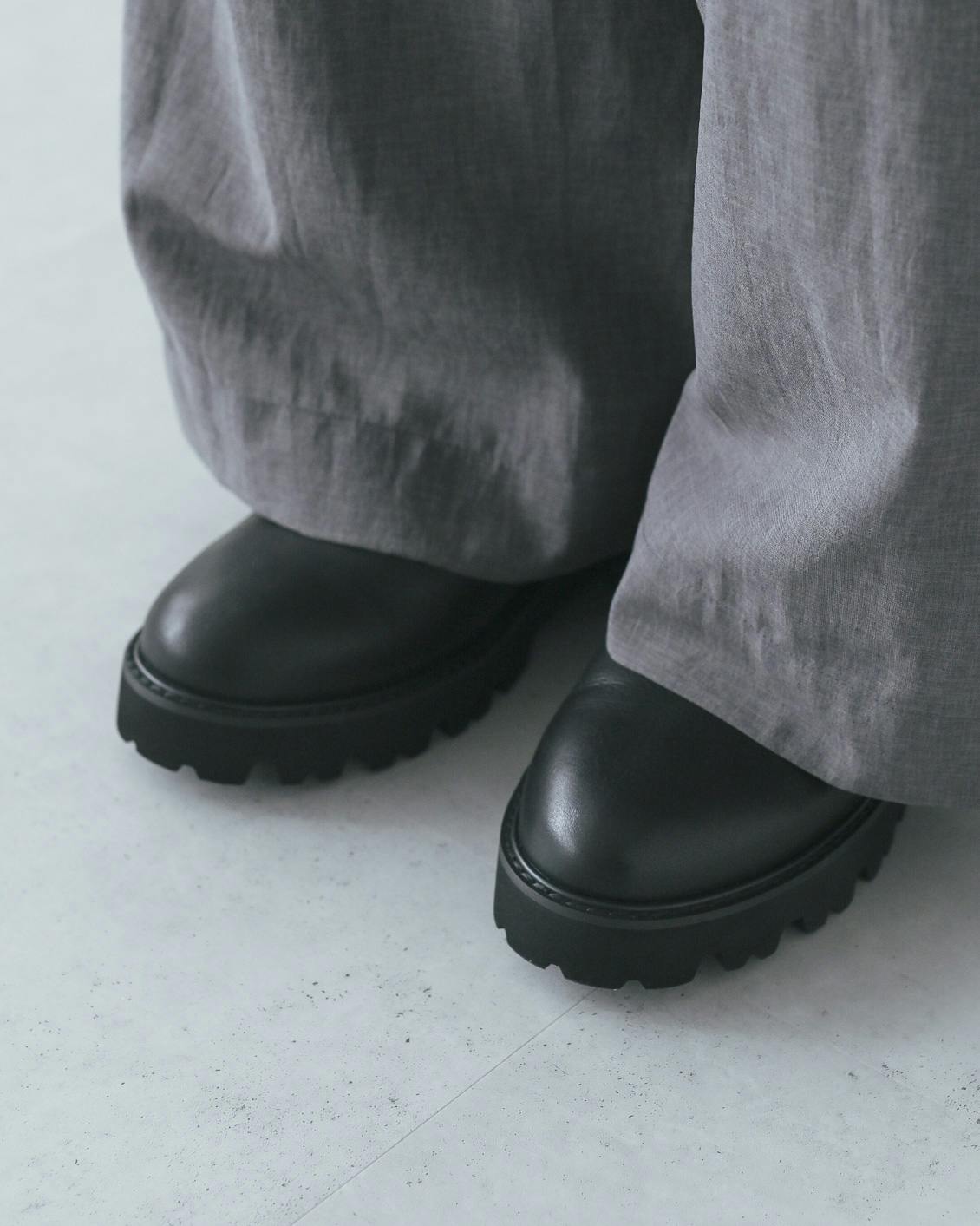 北欧、暮らしの道具店　サイドゴアブーツ / 牛革 / ブラック24㎝ 品よく、軽やかに」こだわりソールのサイドゴアブーツ / 牛革