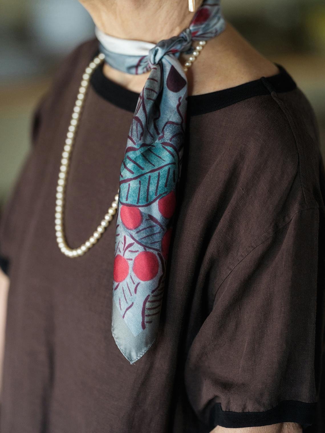 德田民子さんのスカーフ使い】いつものコーデに新しい風が吹く。4つの