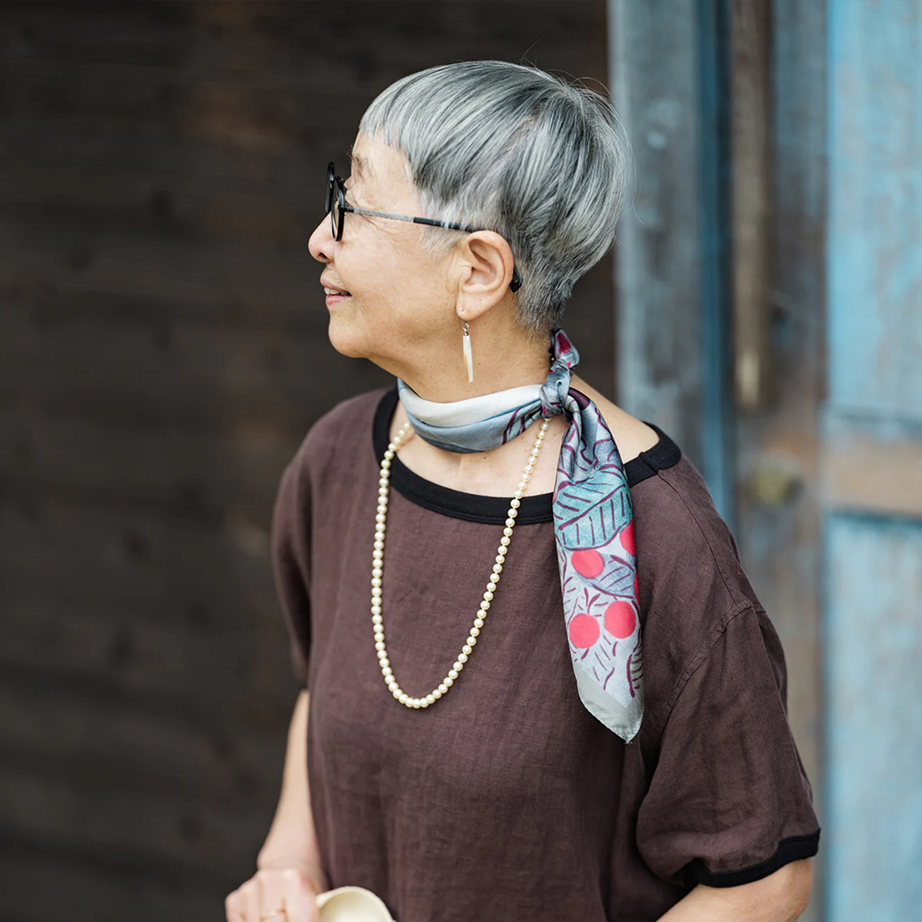 德田民子さんのスカーフ使い