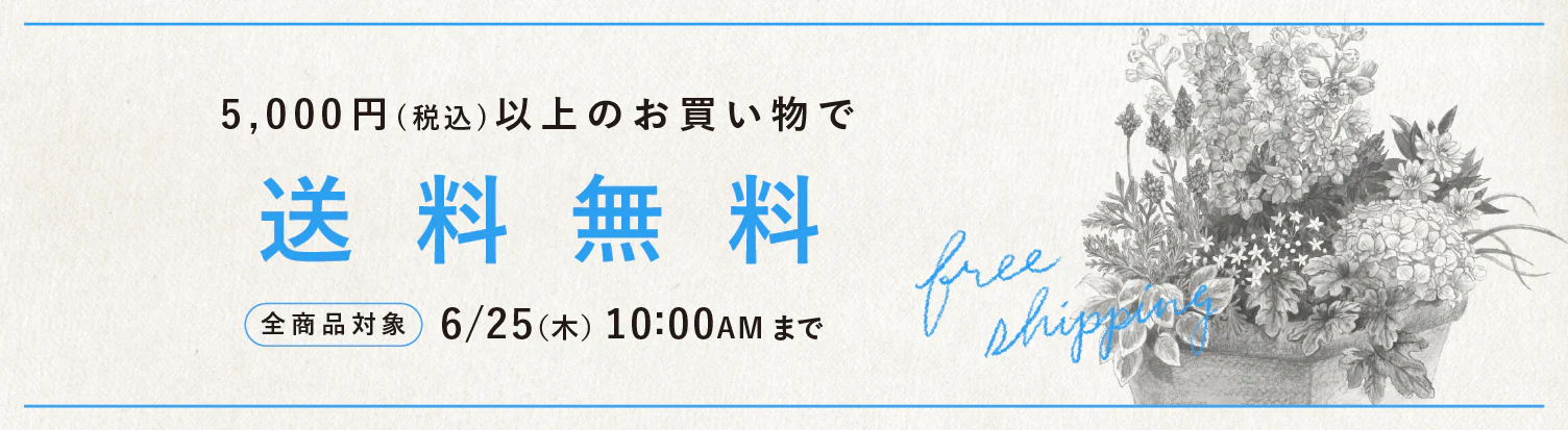 5,000円（税込み）以上のお買い物で送料無料キャンペーン 2026/6/25 10:00AMまで
