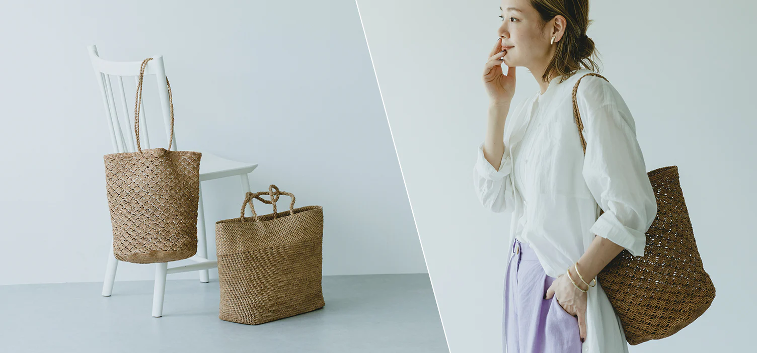 涼やかなラフィアのトートバッグが揃って再入荷！