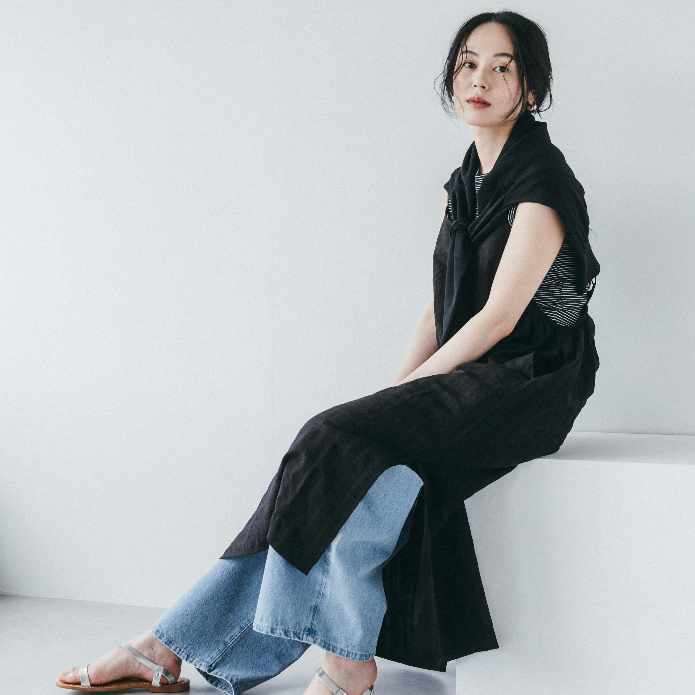【新商品＆再入荷】とろりと揺れる織柄チェックが魅力の「キャミソールワンピース」と「イージーパンツ」が同時発売です